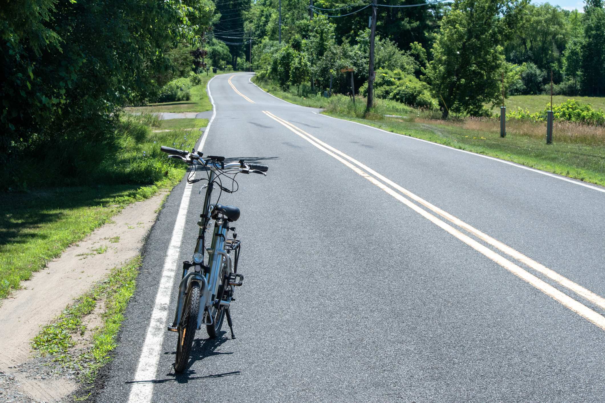 Electric bike on on a country road